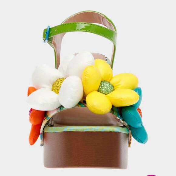 Betsy Johnson Kinslee Platform Sandals - Green Multi - Size 7.5 - NEW - Picture 5 of 15